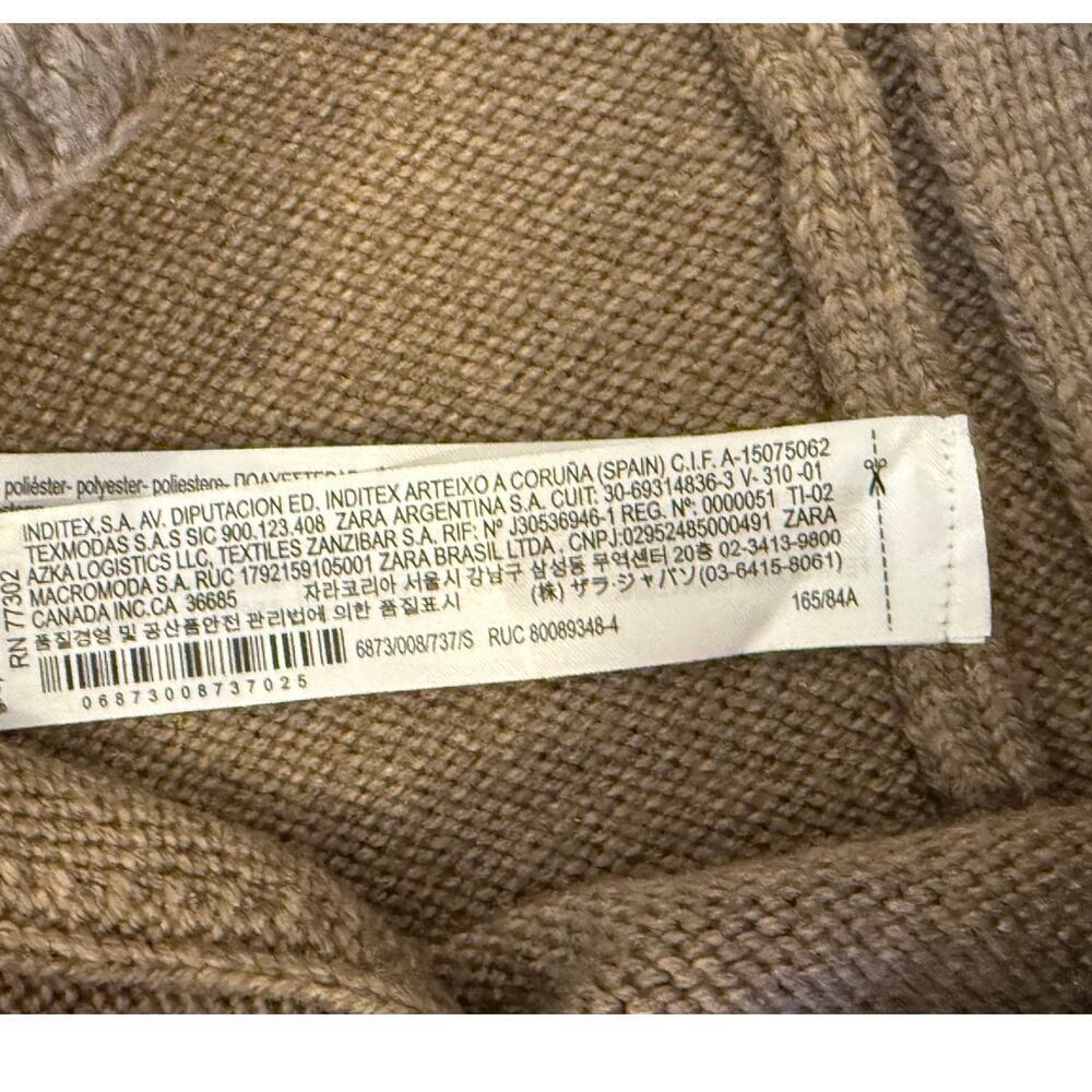 ZARA Tan Mocha Sweater Knit top Shirt Women size S - Picture 7 of 9